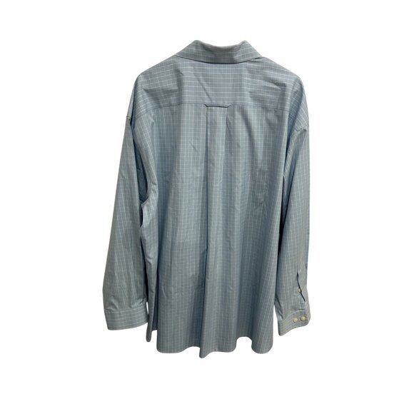 Orvis Check Plaid Long Sleeve Button Front Shirt Blue White Sz XXL Formal Office - Picture 2 of 9